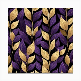Purple And Gold Leaves Canvas Print
