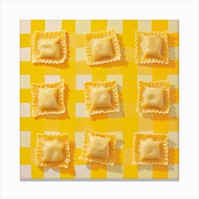 Ravioli Yellow Checkerboard 4 Canvas Print