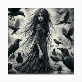 Crow Girl 1 Canvas Print