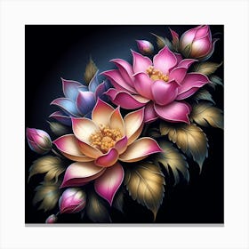 Lotus Flower Painting 1 Canvas Print