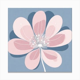 A White And Pink Flower In Minimalist Style Square Composition 580 Canvas Print