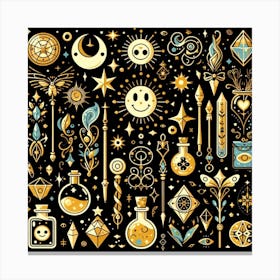 Gold Doodles 3 Canvas Print