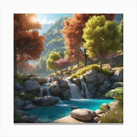 Peaceful Landscapes Ultra Hd Realistic Vivid Colors Highly Detailed Uhd Drawing Pen And Ink P Canvas Print