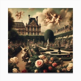Angels In The Garden 1 Canvas Print