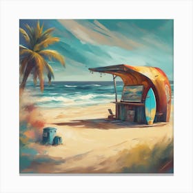 Beach Hut Canvas Print