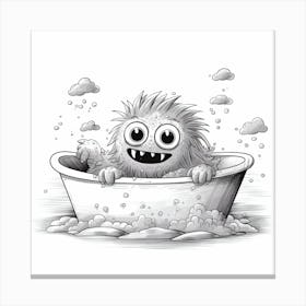 Monster In A Tub Canvas Print