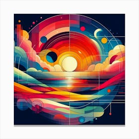 Abstract Sunset Canvas Print