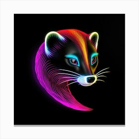 Neon Badger Canvas Print