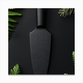 Black Knife On Black Background Canvas Print