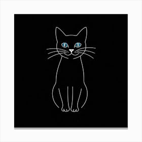 Black Cat With Blue Eyes Canvas Print