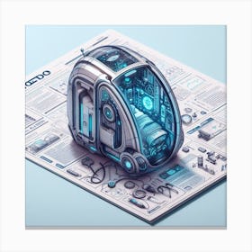 3d Illustration Of A Robot Canvas Print