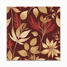 Burgundy Leaves Canvas Print