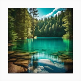 Lake In The Forest 1 Canvas Print