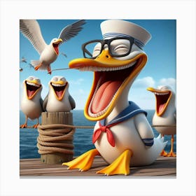 Laughing Duck 3 Canvas Print