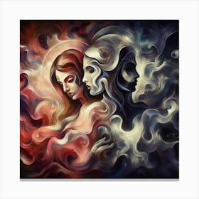 Two Women In The Sky Canvas Print