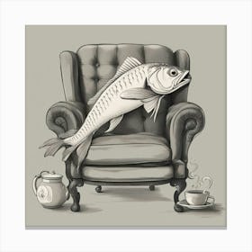 Fish In An Armchair Canvas Print