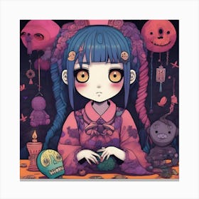 Asian Anime Girl Canvas Print