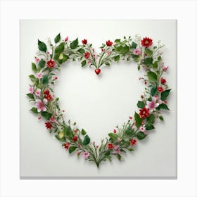 Heart With Flowers Canvas Print