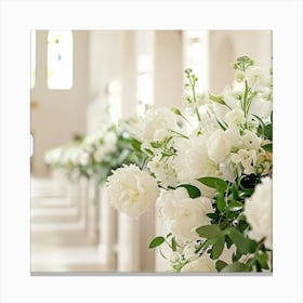 White Wedding Flowers Canvas Print