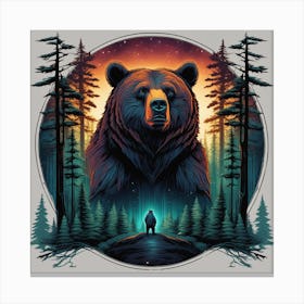 Bear In The Woods 20 Canvas Print