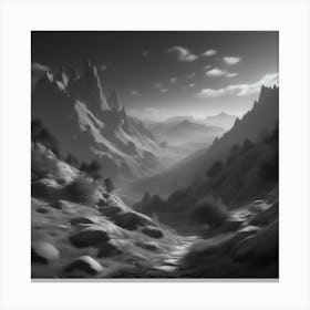 Black And White Landscape 3 Canvas Print