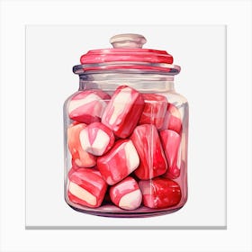 Candy In A Glass Jar Canvas Print