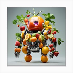 Robot of fruits and veggies Canvas Print
