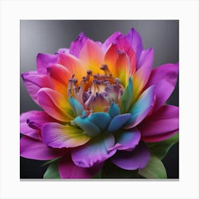 Rainbow Lotus Flower Canvas Print