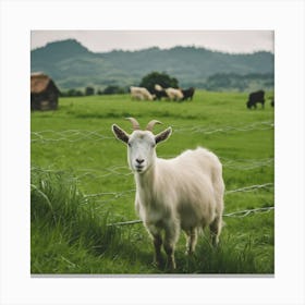 Goat In A Field 2 Canvas Print