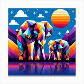 The Harmonious Helpers Elephants Canvas Print