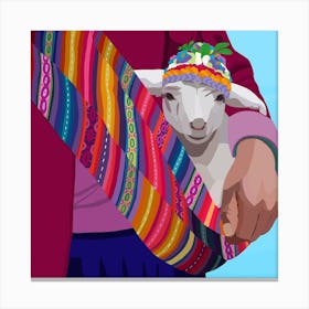 Llama hit you back in a minute - Llama In A Sling Canvas Print