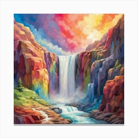 Rainbow Waterfall Canvas Print