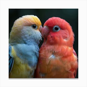 Two Birds Kissing Canvas Print