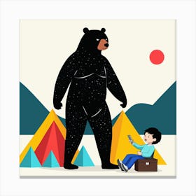 Bear With A Child 4 Canvas Print