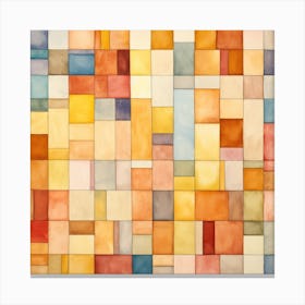 Abstract Watercolor Squares Canvas Print