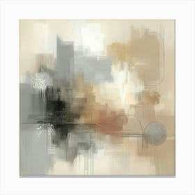 Abstract Art, Neutral Painting Beige, Grey 3 (1) Canvas Print