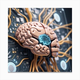 Brain On Circuit Board 19 Canvas Print