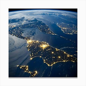 Earth At Night 25 Canvas Print