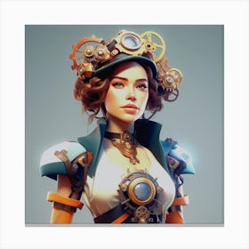 Steampunk Girl Canvas Print