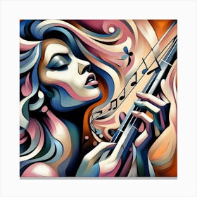 Girl Playing Guitar Canvas Print