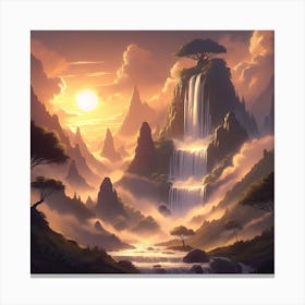 Mythical Waterfall 10 Canvas Print