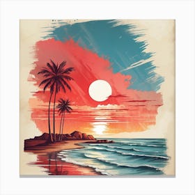 Sunset At The Beach Canvas Print