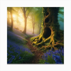 Bluebells In The Forest Canvas Print