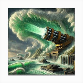 A Detailed Depiction Of The Corrosive Tsunami Laun Converted Canvas Print