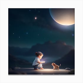 Celestial Curiosity: Exploring the Night Sky Canvas Print