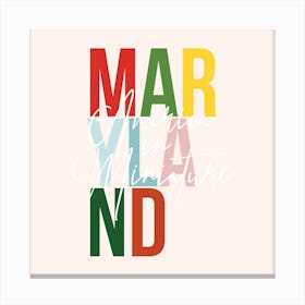 Maryland America In Miniature Color Canvas Print