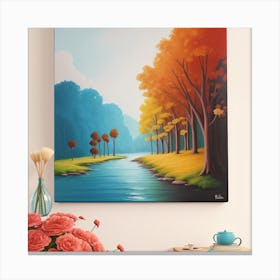 Autumn Landscape Painting Canvas Print