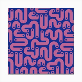 JELLY BEANS Squiggly New Wave Postmodern Abstract 1980s Geometric with Dots in Purple on Dark Blue Canvas Print
