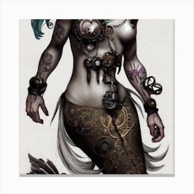 Steampunk Mermaid 1 Canvas Print