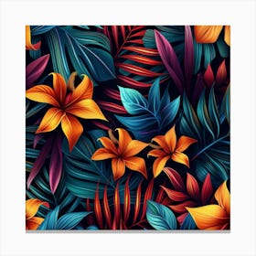 Seamless Tropical Pattern 1 Canvas Print